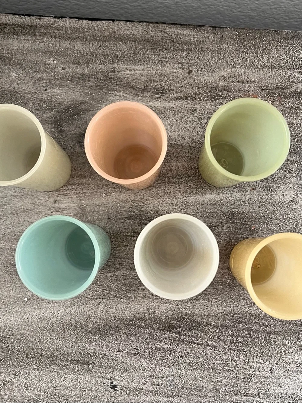 Vintage Set of 6 Retro 70s Tupperware Pastel 6oz Tumblers juice cups